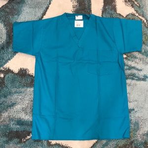 XS teal scrub top